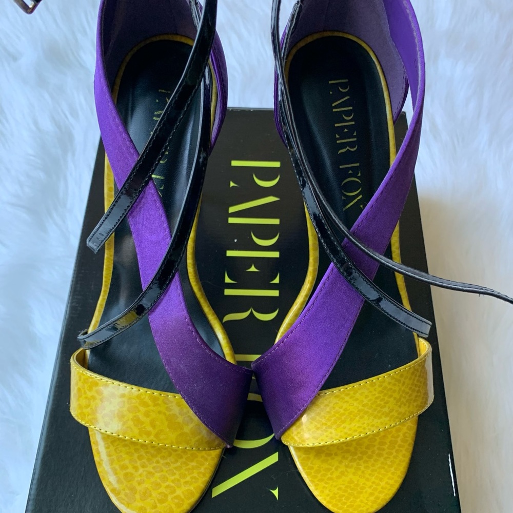 Paper Fox Asymmetrical Strappy Heels Size 8.5